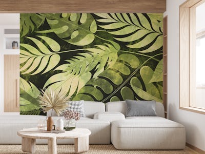 Green Tropical Leaf Art
