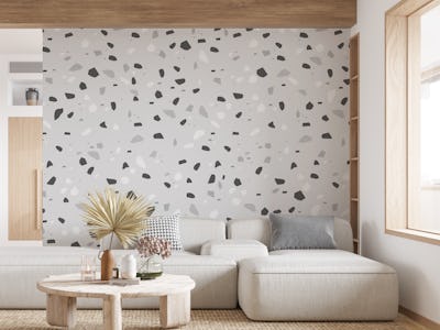 Gray Black Grey White Terrazzo 1