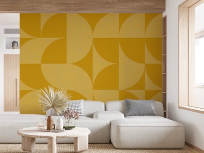 Mid-Century Muted Mustard Geometry