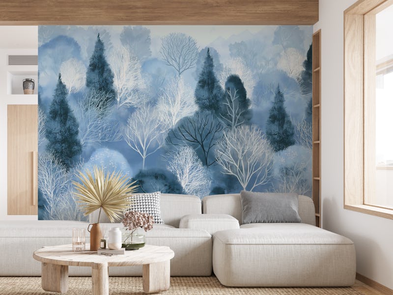 Winter Blue Forest Serenity