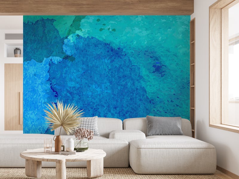 Watercolor Turquoise Indigo