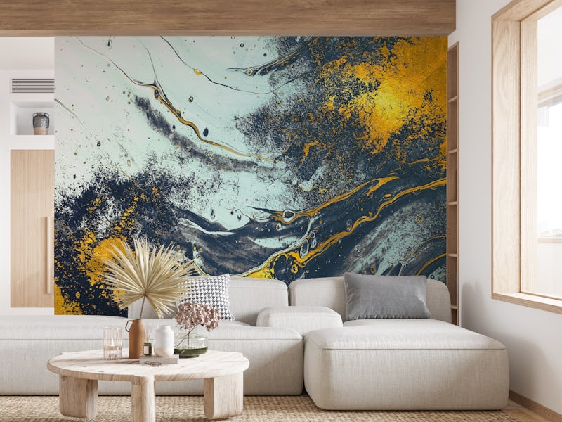 Golden and Blue Abstract 1