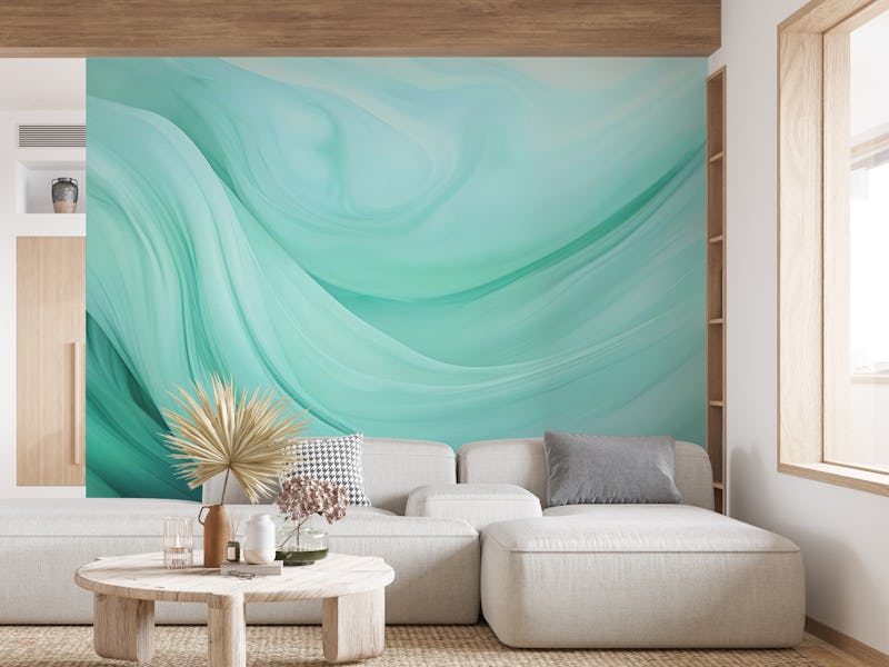 Ethereal Fluid Dreams Mint Turquoise