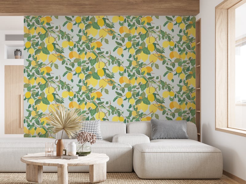 Lemon Tree on Blue Mural