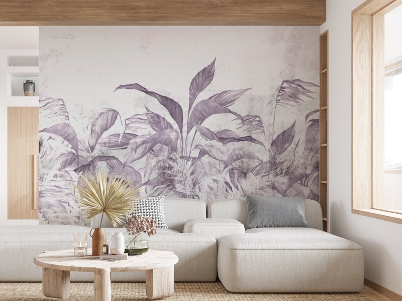 Tropical grunge purple leaves
