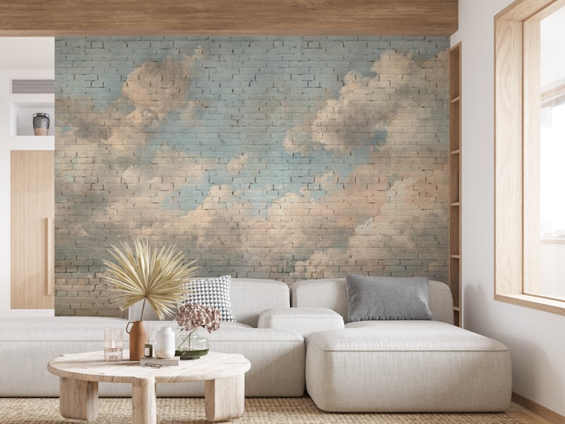 Bricks Wall Classic Painting Clouds
