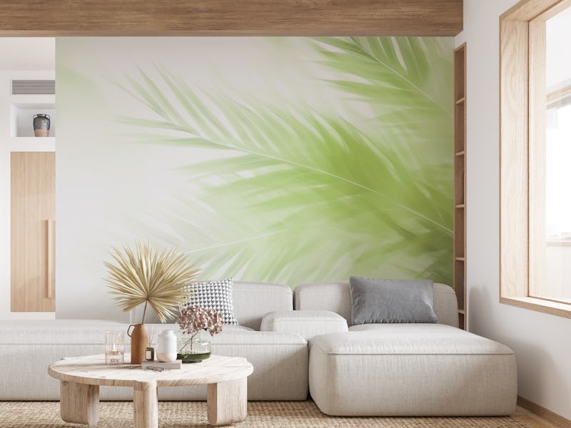 Sunny Day In Tropical Watercolor Palm Garden