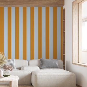 Cozy Stripes - Desert Sun and Fog Blue - Wide