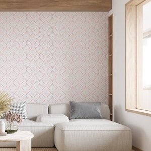 Abstract Floral Beige Soft Pink
