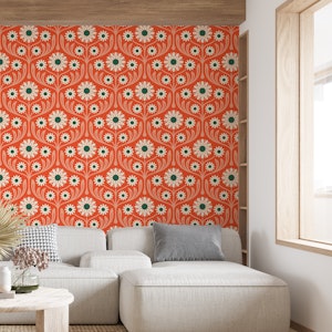 Daisy Meadow Bliss in Red Green - L