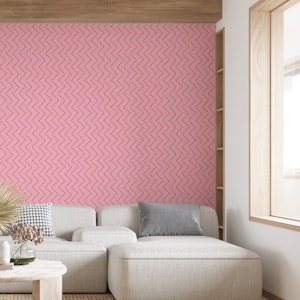 Small Zigzag Stripes in Pink and Red Handmade