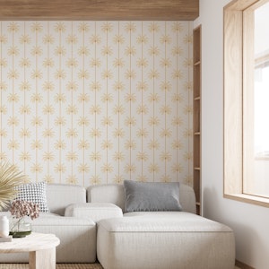 Boho Palm Trees Honey Gold On White