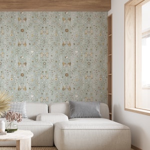 Vintage Butterfly Garden Neutral Tones