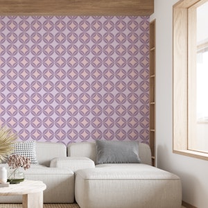 Leaf Circles - pink and lilac - small scale