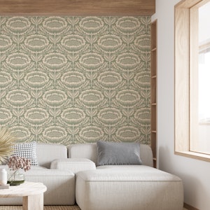 Vintage Damask Sunflower Tapestry Sage Green