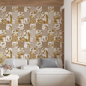 Nippon Cheater Quilt Mustard Yellow White