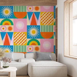 Party Bauhaus Shapes Vivid Mid Century Mod