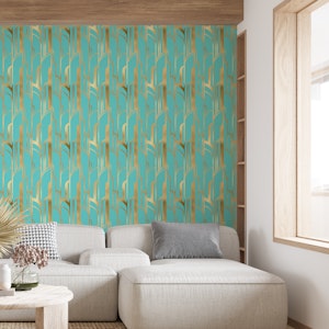 Art Deco Art 5 gold and turquoise