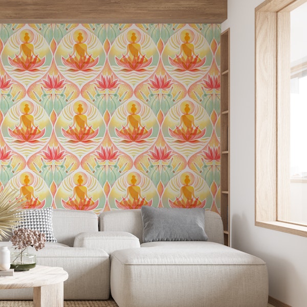 lotus flower chakra damask