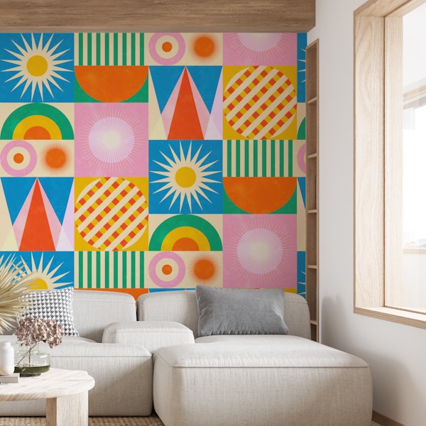 Party Bauhaus Shapes Vivid Mid Century Mod