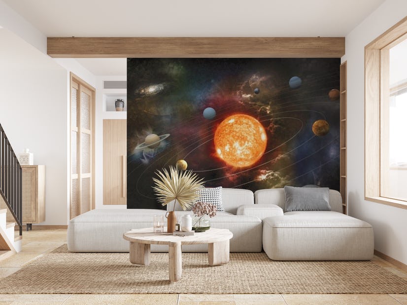 solar system mural