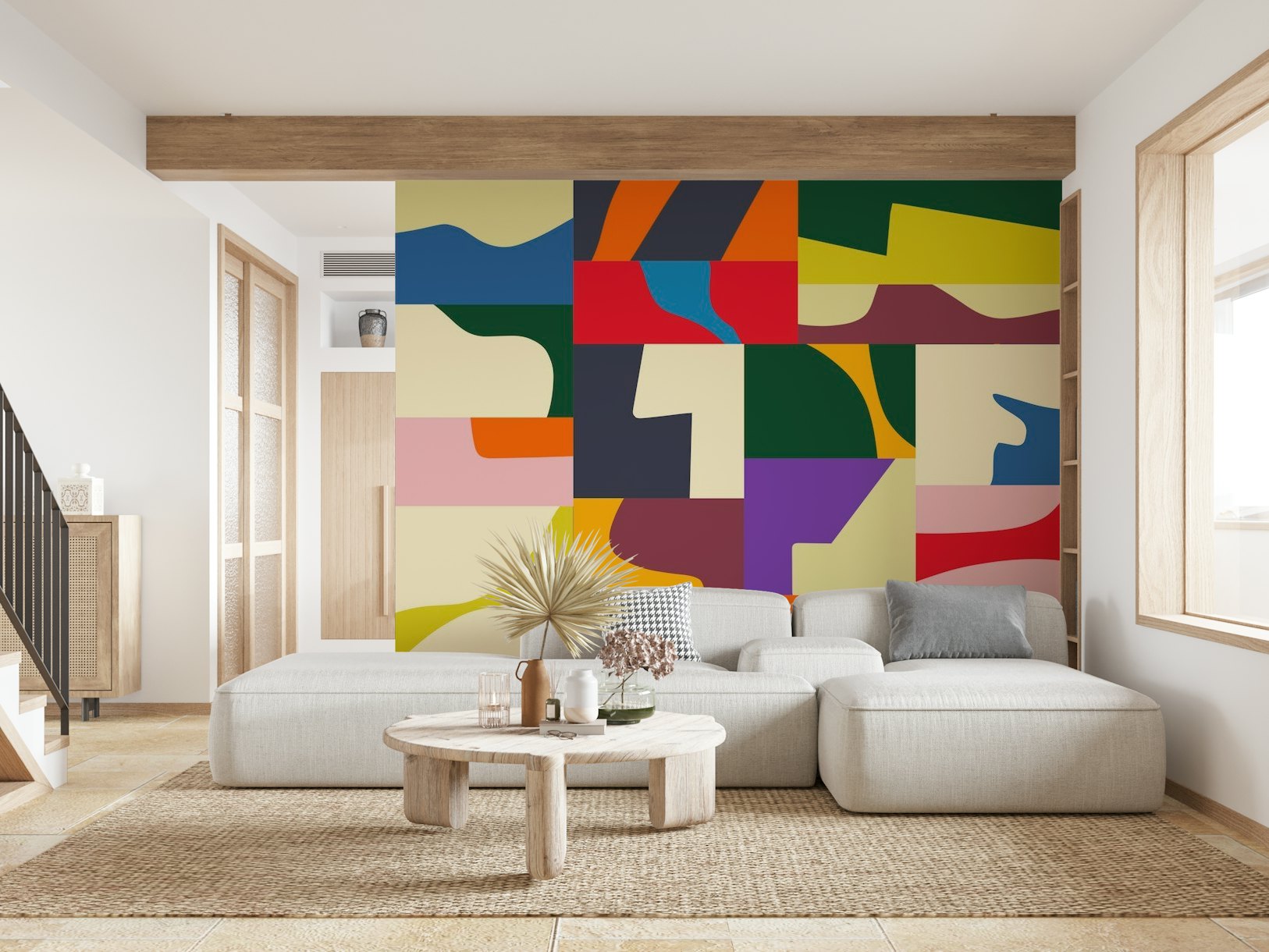 Geometric colors mosaic wallpaper