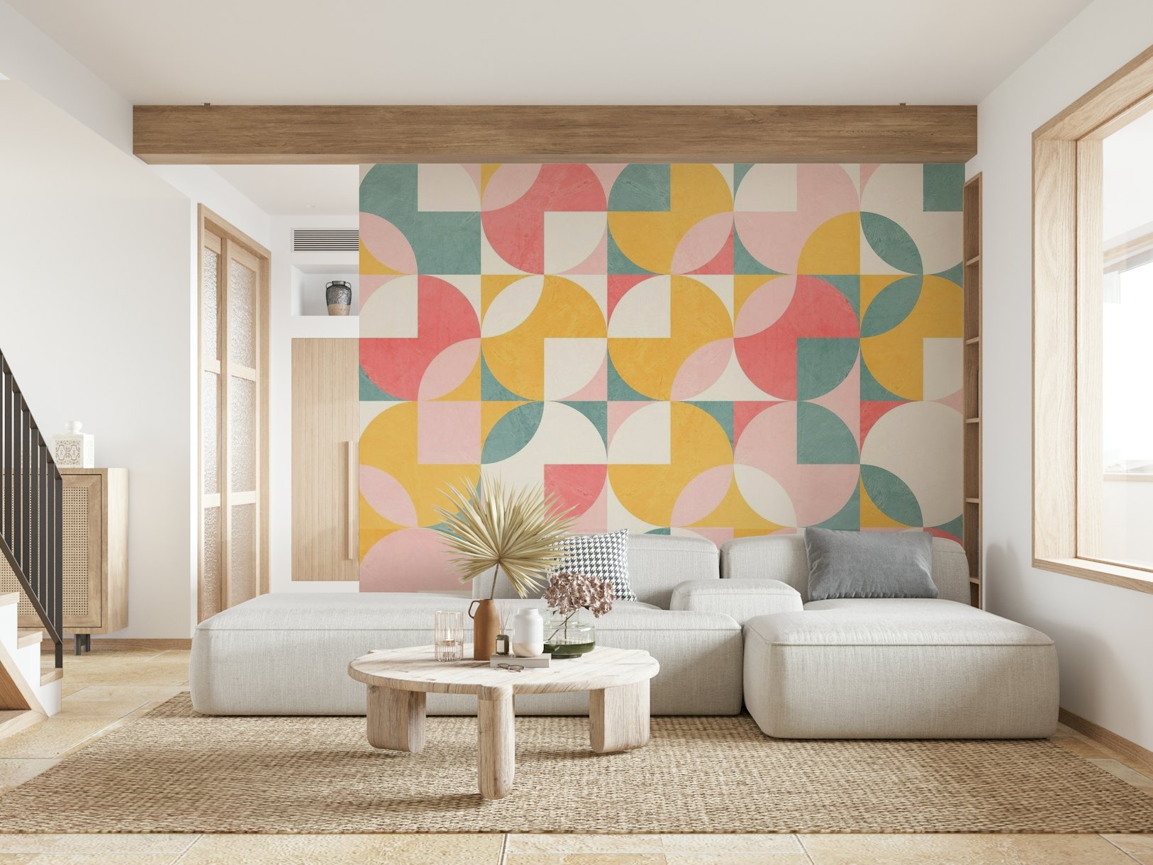Colorful Mid Century Abstract wallpaper