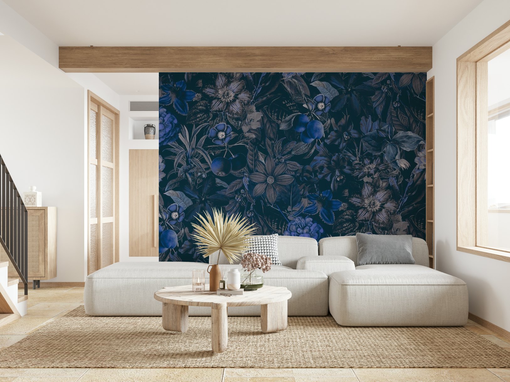 Blue Midnight Flower Garden wallpaper