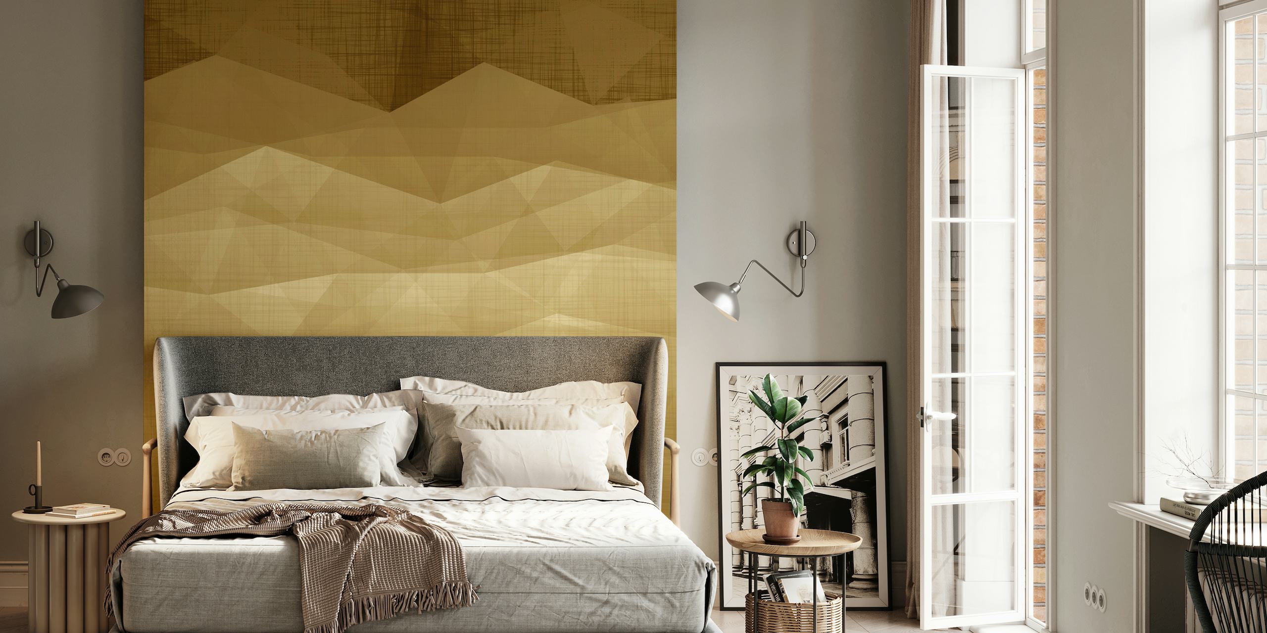 Golden Mountains Minimalist papel de parede