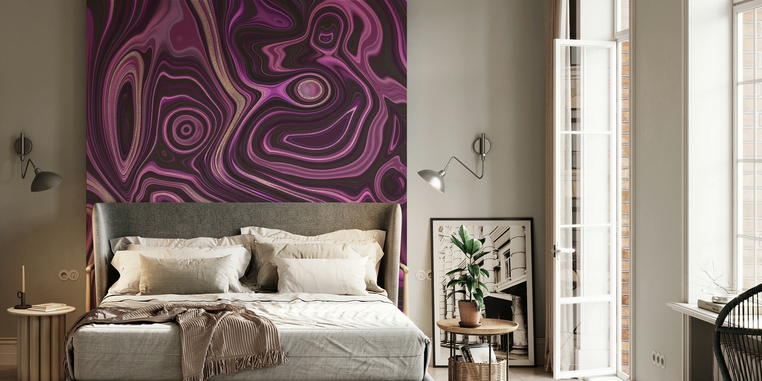 Purple Glamour Marble behang