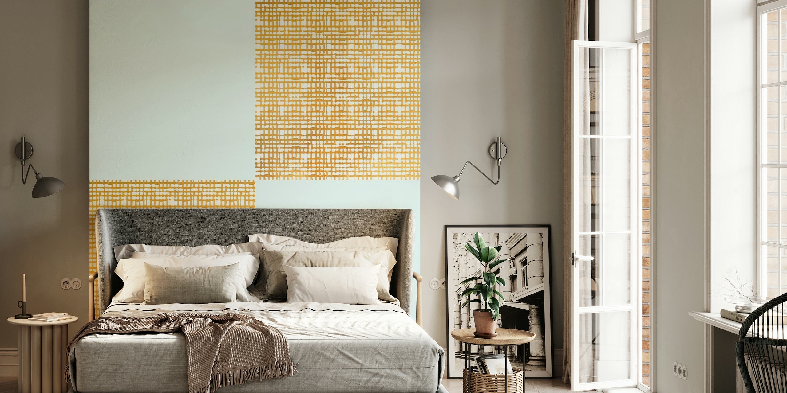 Simple Gold Mint Texture papel de parede
