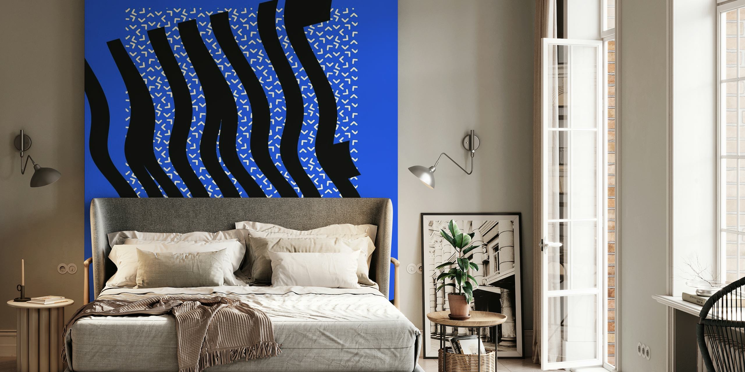 Memphis Wave Vintage Abstract behang