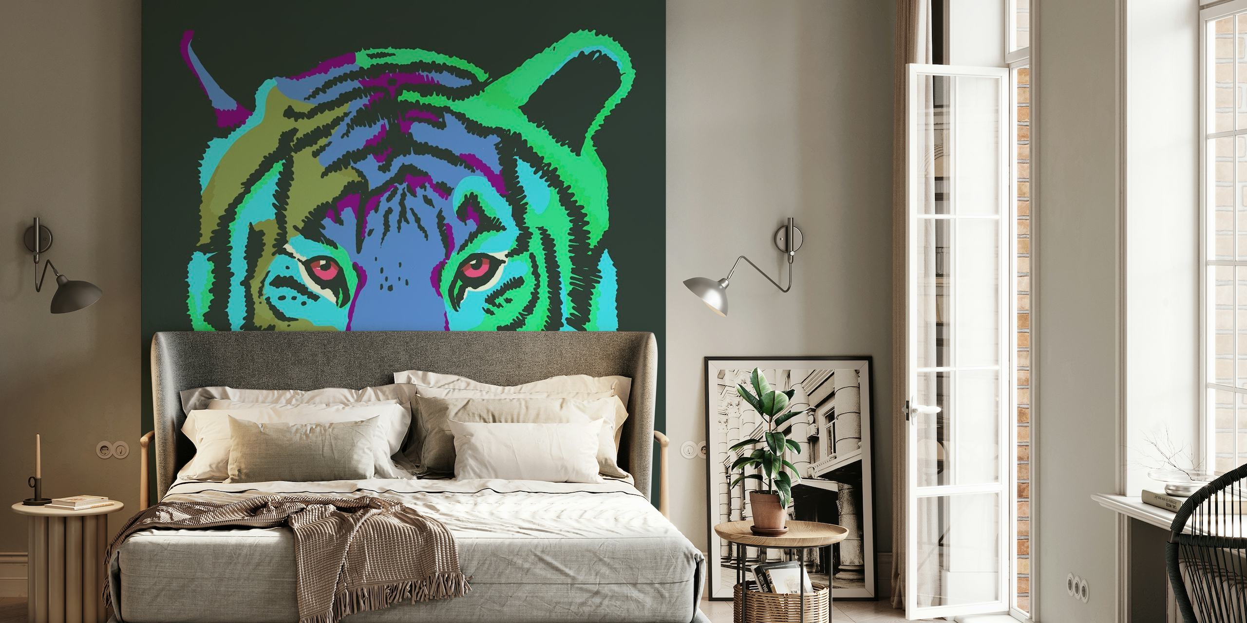 Minty Tiger papel pintado
