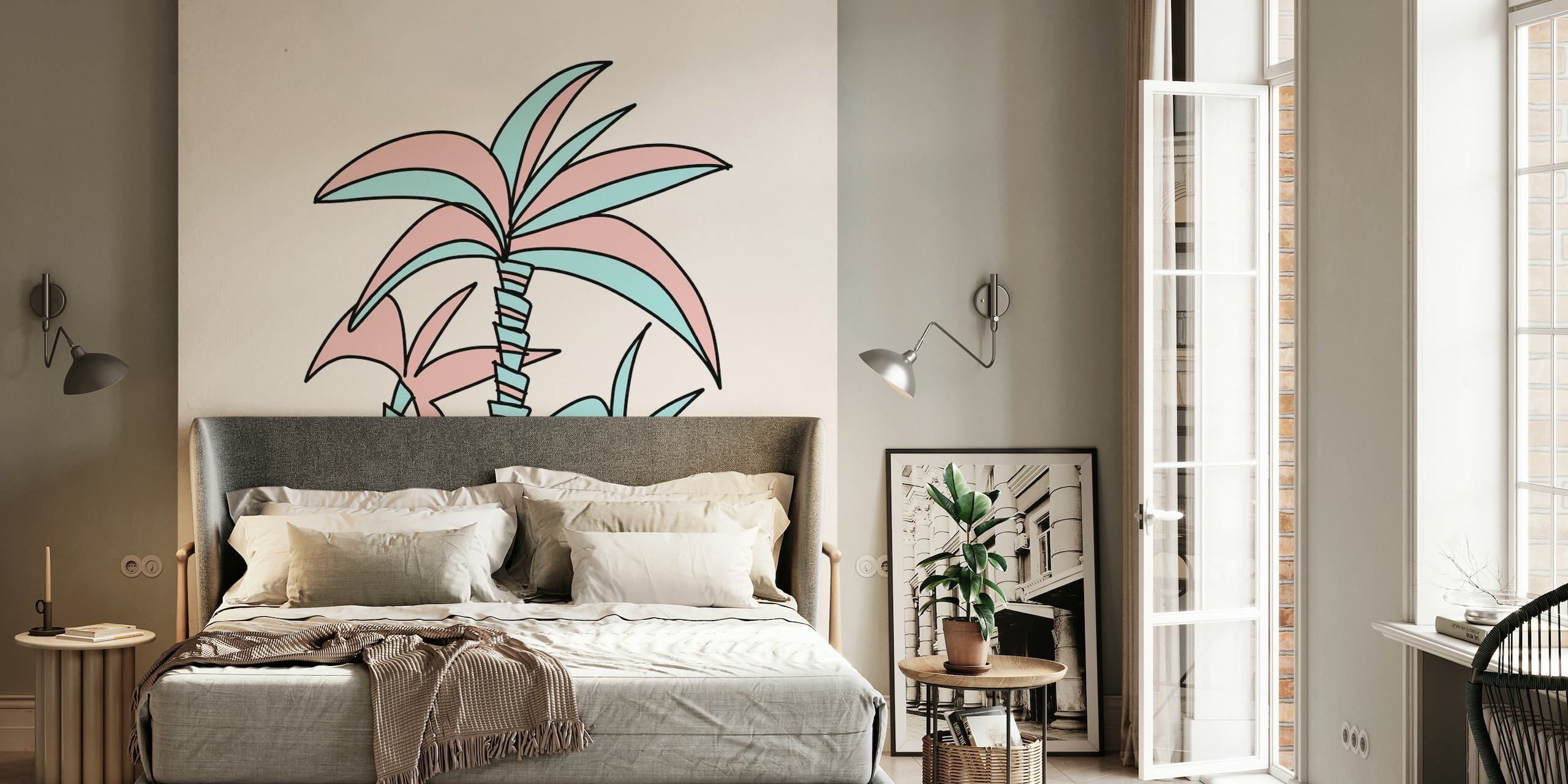 Retro Summer Palm Trees 1 wallpaper