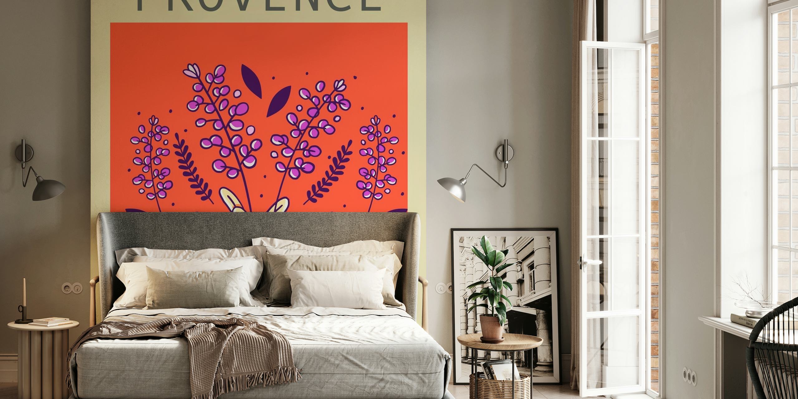 Mid Century Provence Floral papel de parede