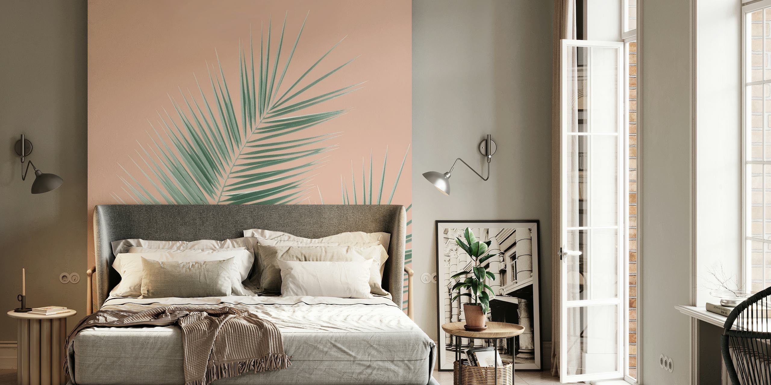 Soft Green Palm Leaves Dream 1 wallpaper
