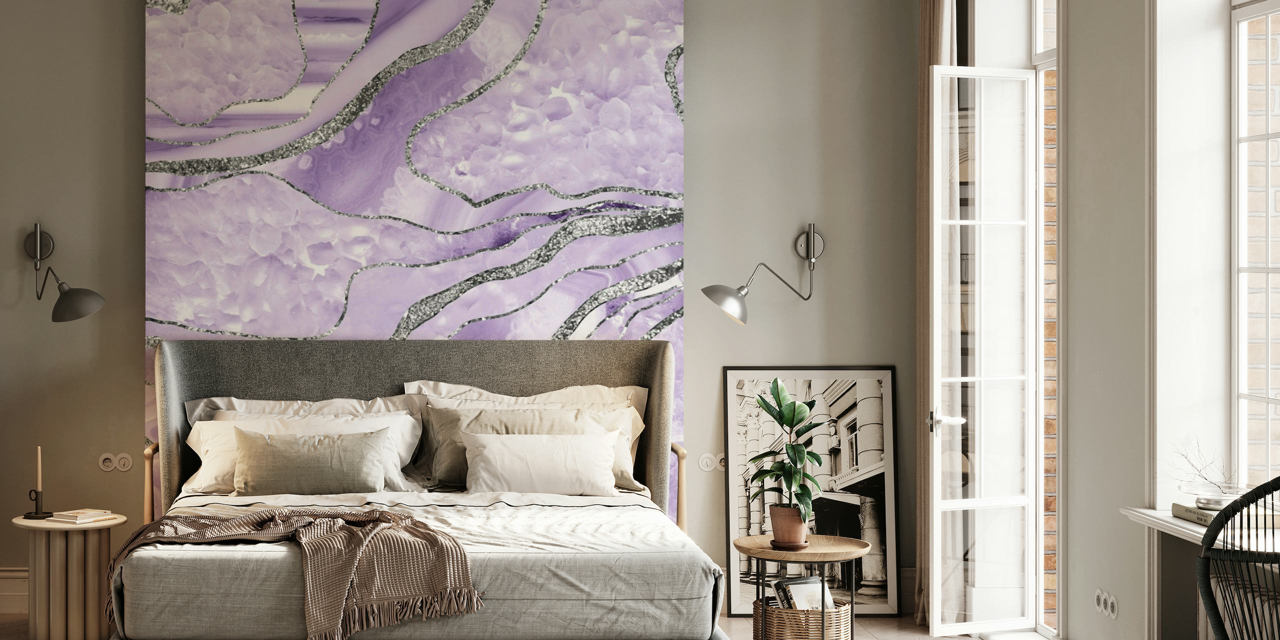 Lavender Agate Glitter 1 behang