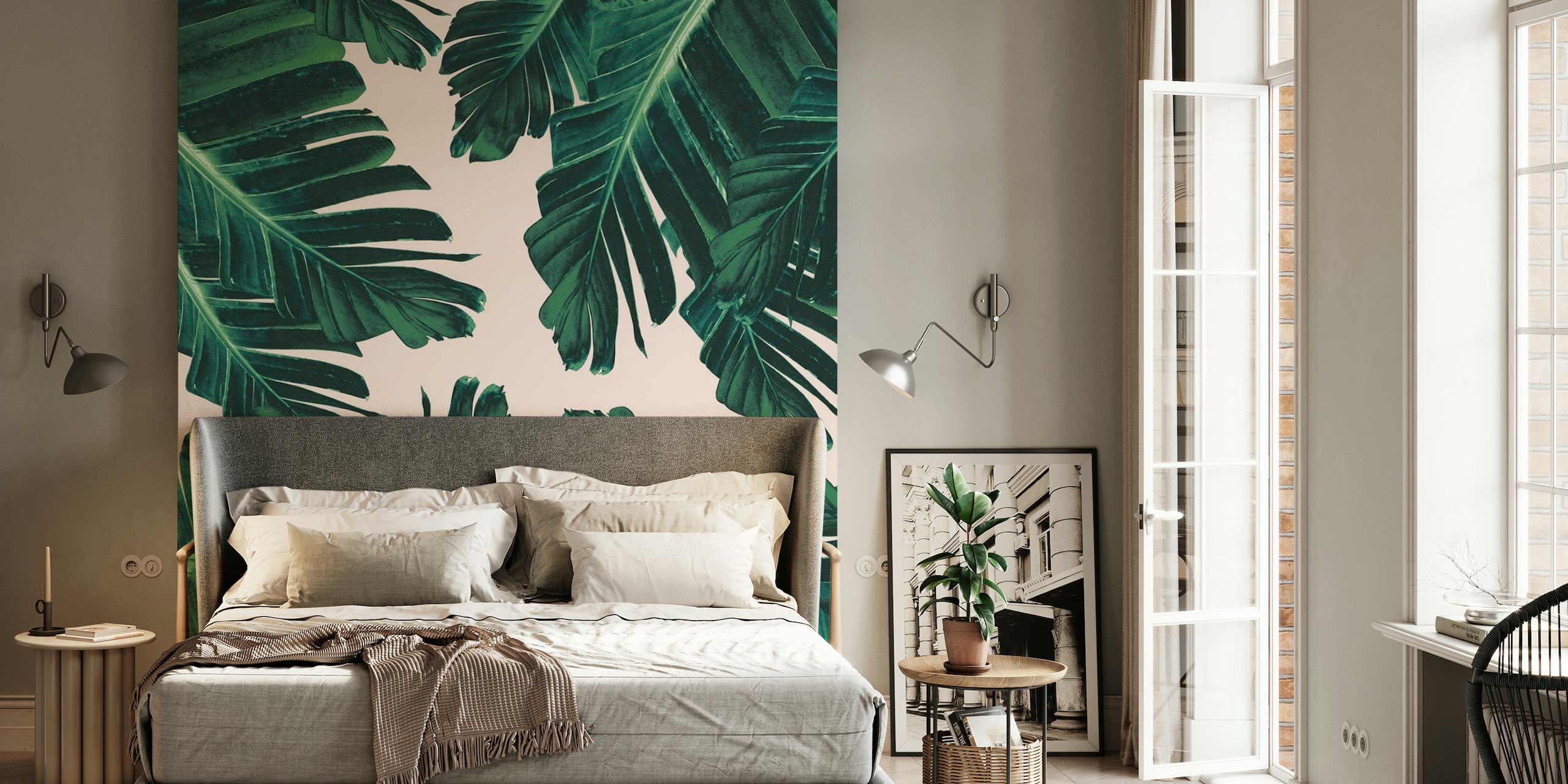 Tropical Blush Banana Leaves 4 wallpaper