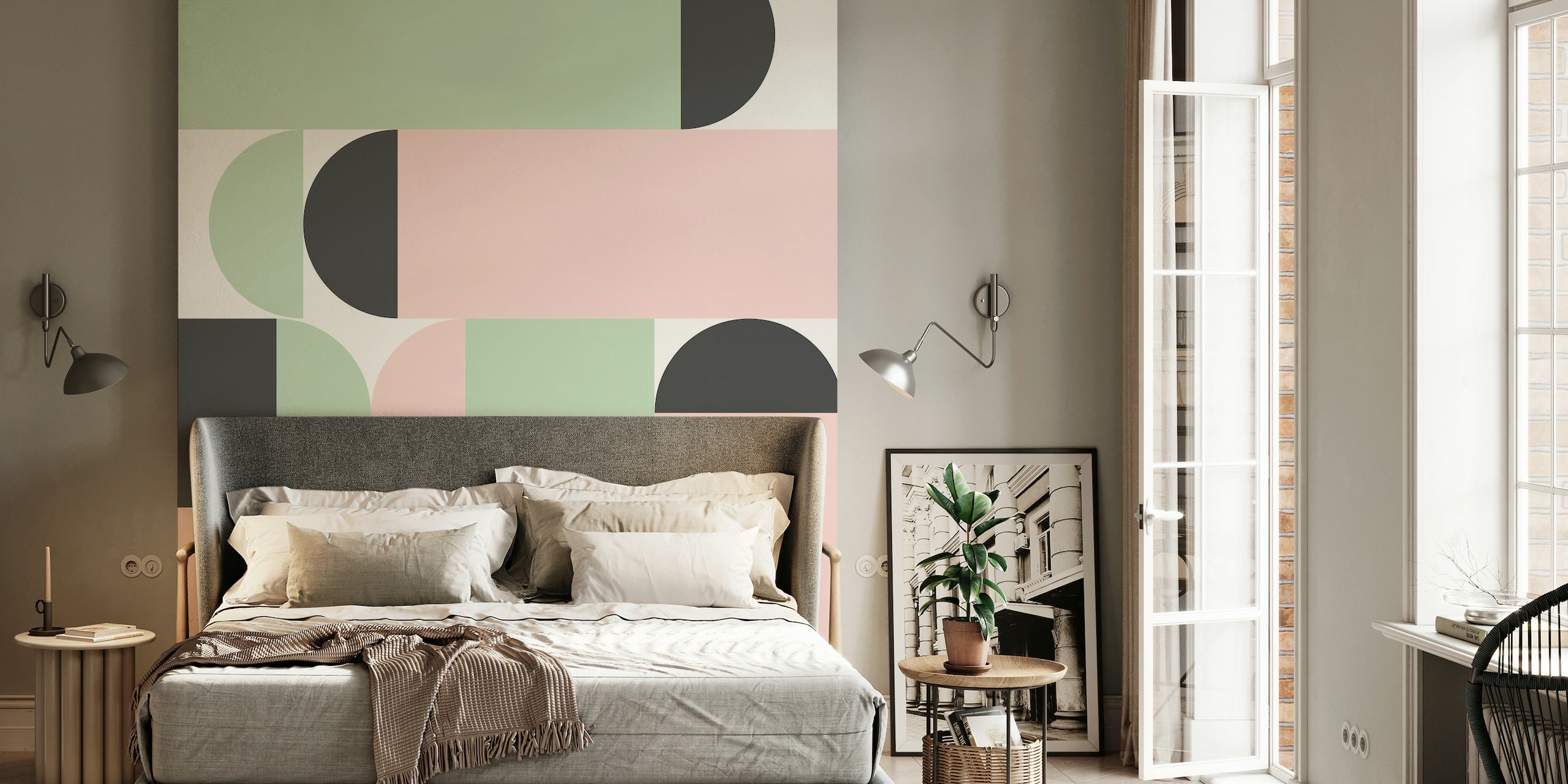 Abstract Geometric Pastels behang