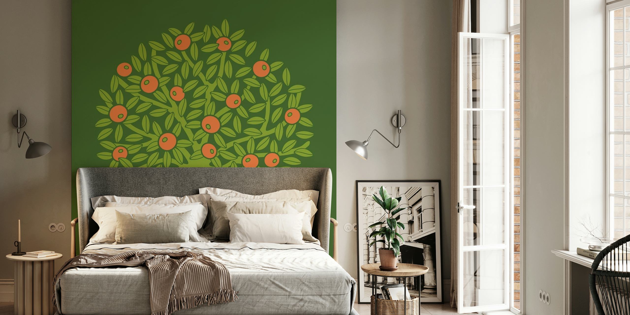 ORANGERIE Single Fruit Tree - Avocado Green papel pintado