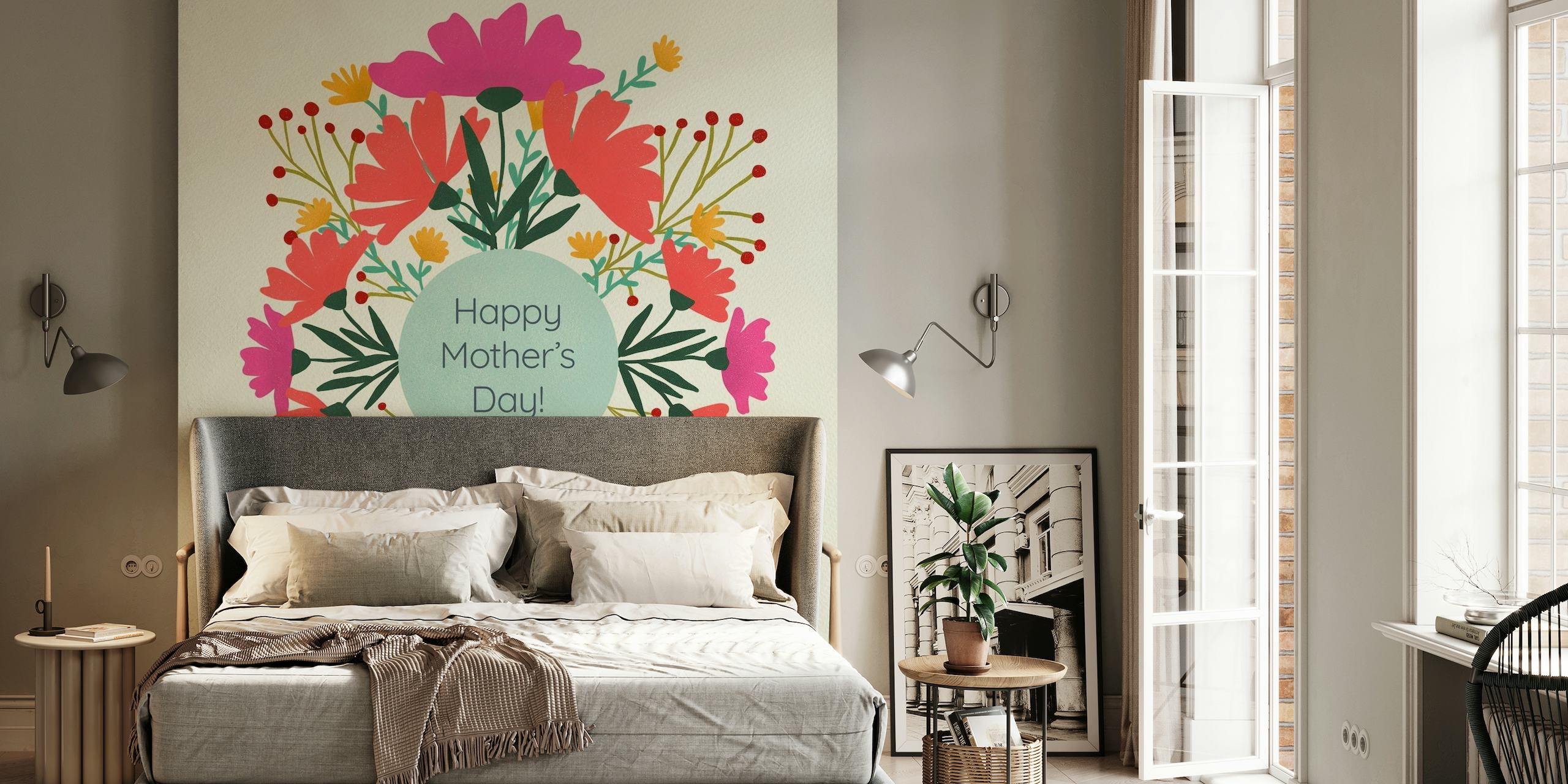 Happy mother's day floral design behang