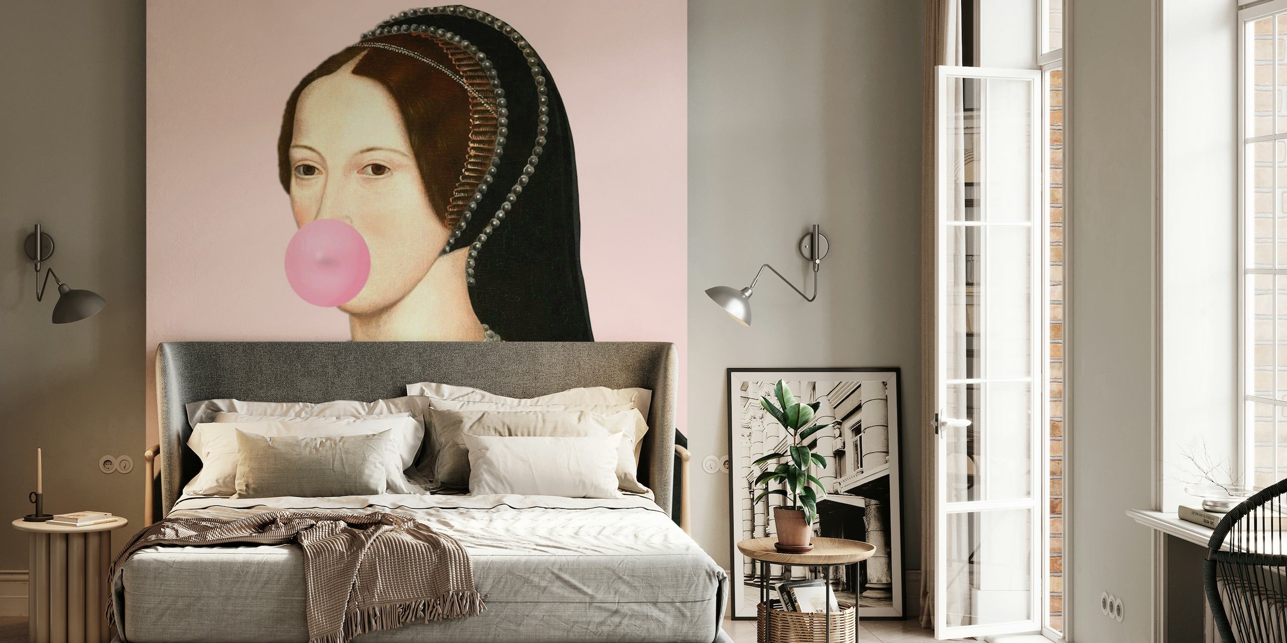 Anne Boleyn Bubble-Gum Pink behang