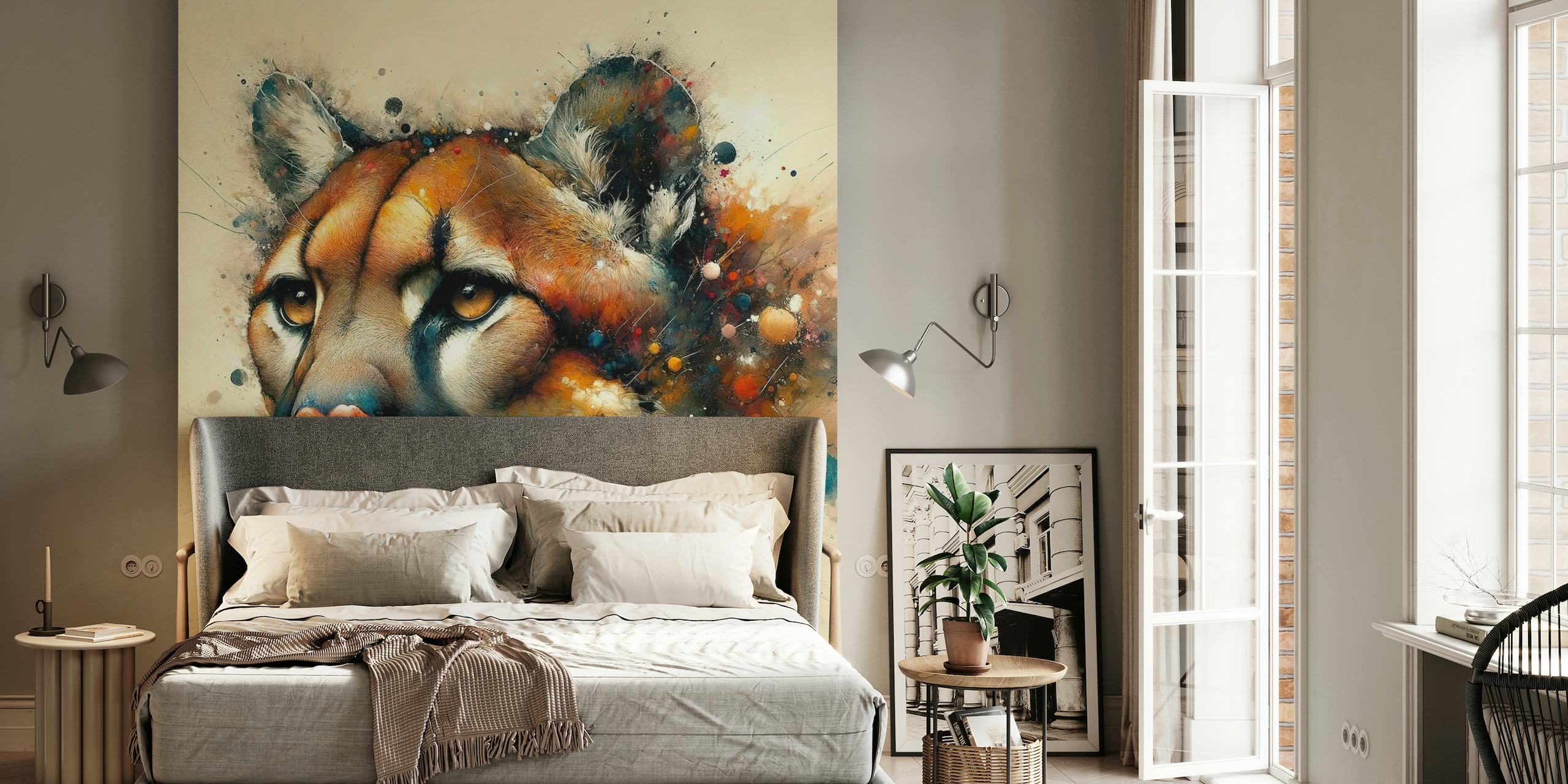 Watercolor Cougar wallpaper