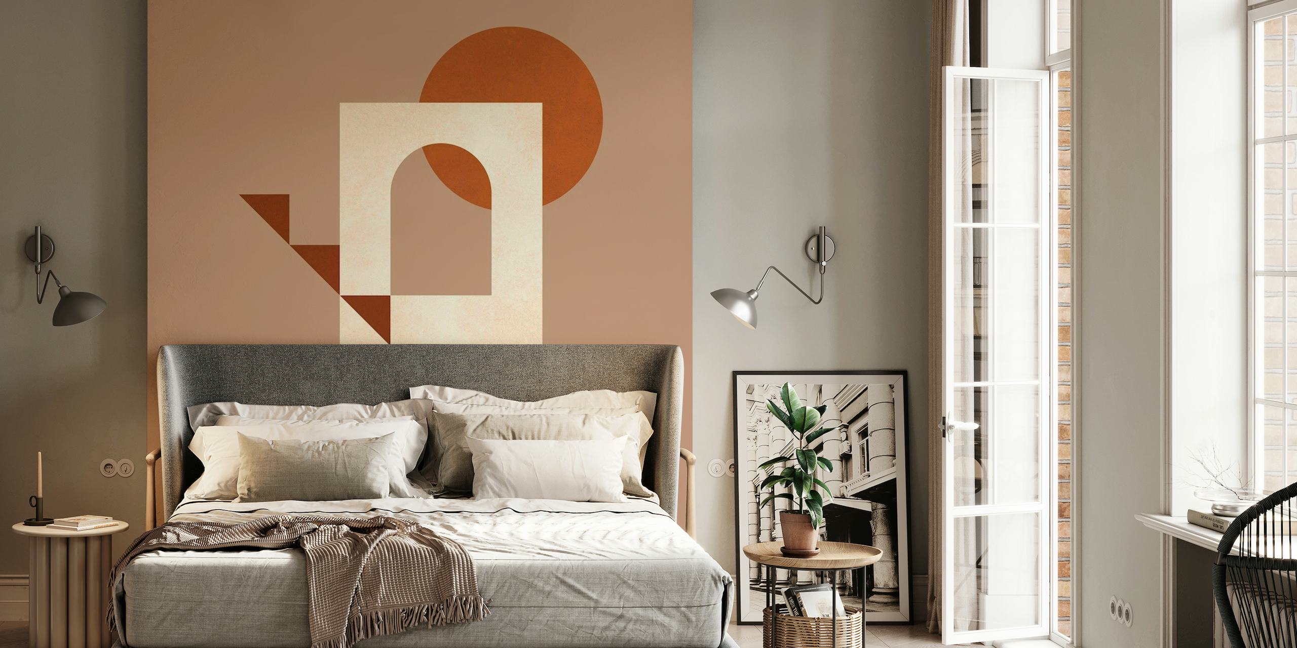 Architectural Composition 7 Wall Mural with geometric design
