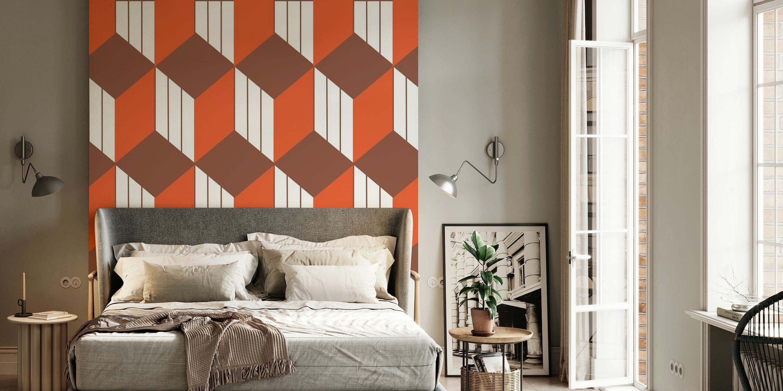 Terracotta Retro Pattern Rust wallpaper