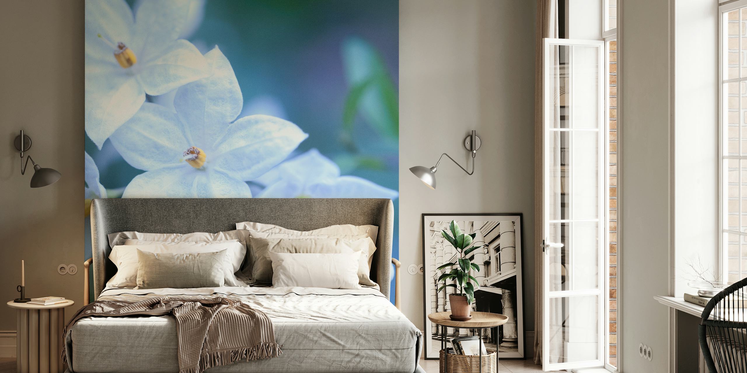 Jasmine Nightshade 3 floral wallpaper in a room