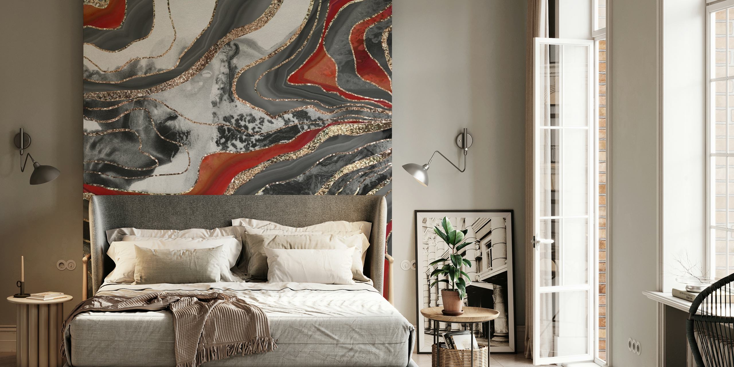 Liquid Marble Agate Glitter 13 wallpaper in room