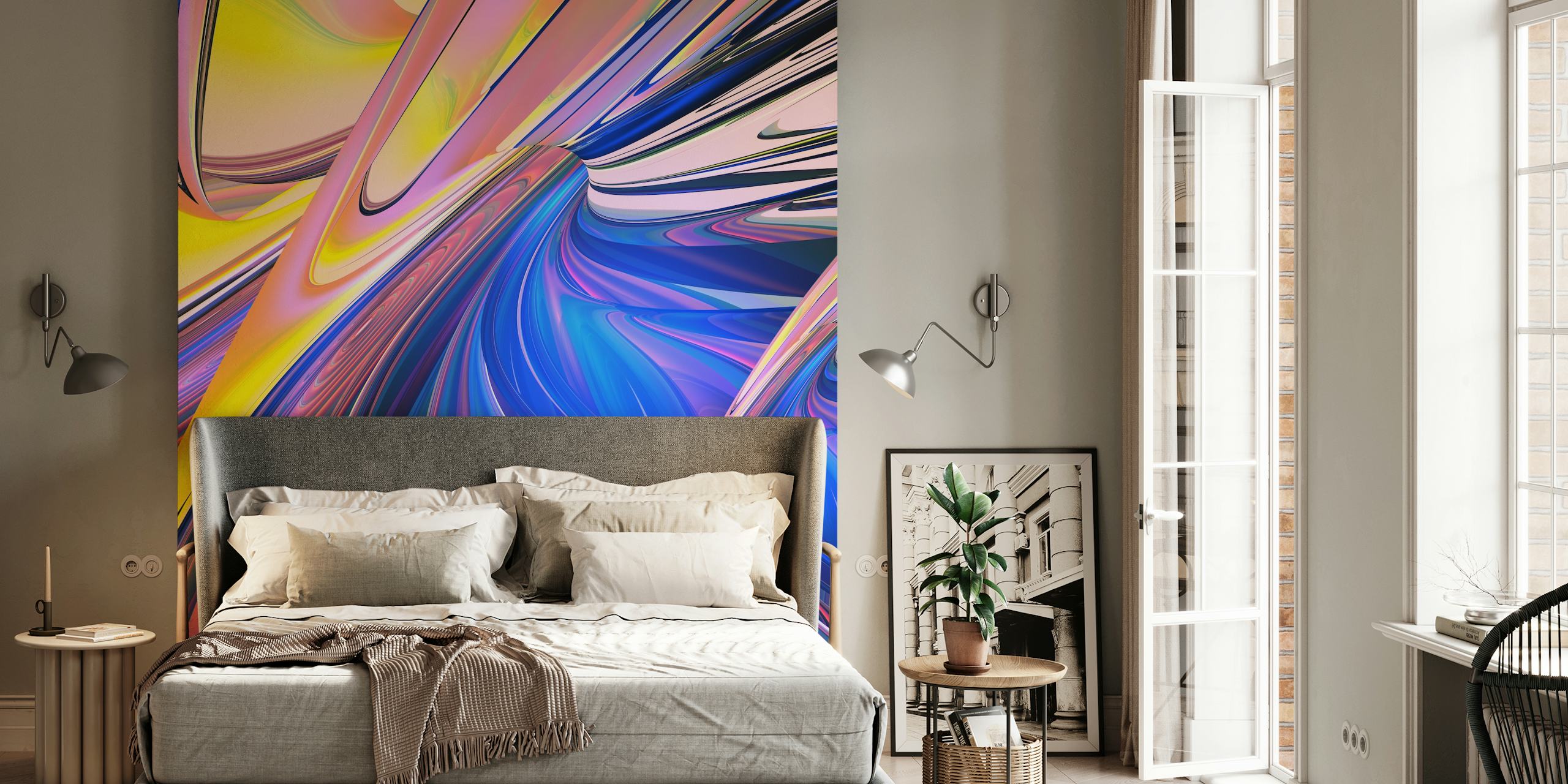 Winding Shapes 6 colorful wallpaper design