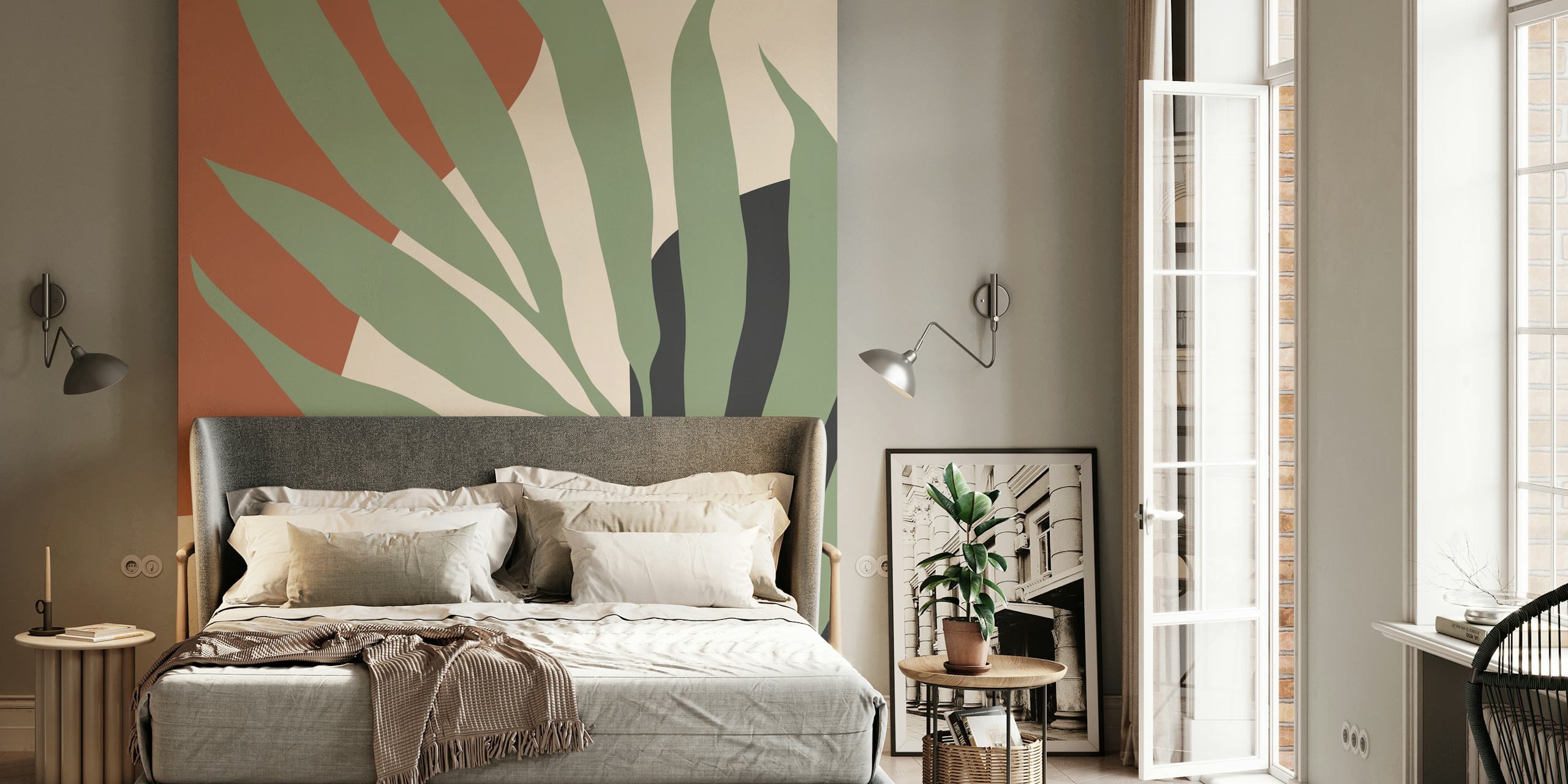Organic nature wallpaper in een kamer