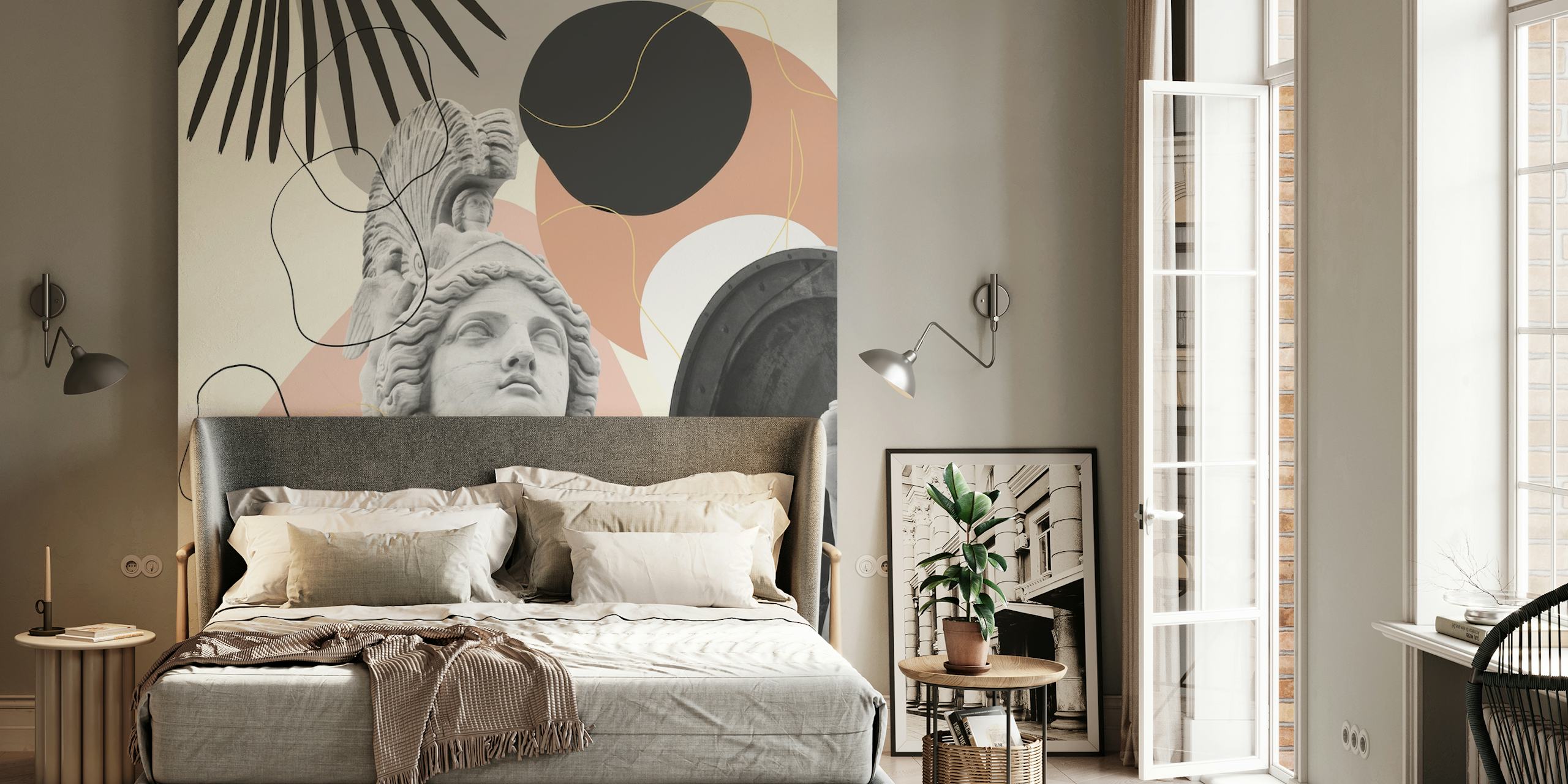 Carta da parati Athena Fan Palm Finesse 1 in una stanza